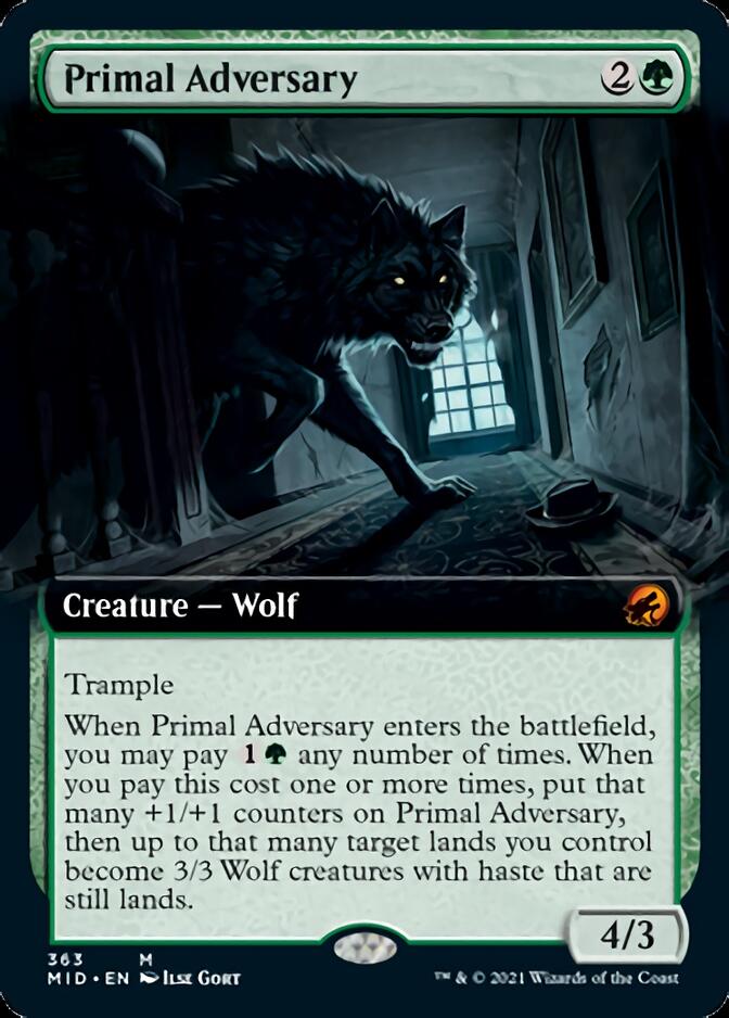 Primal Adversary (Extended Art) [Innistrad: Midnight Hunt] | Dumpster Cat Games