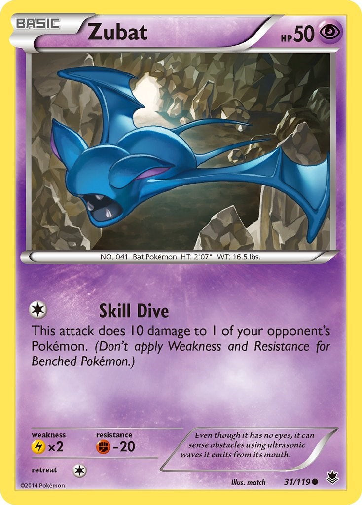 Zubat (31/119) [XY: Phantom Forces] | Dumpster Cat Games