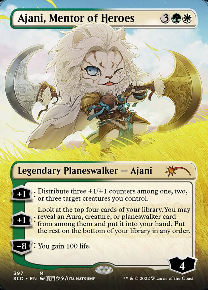 Ajani, Mentor of Heroes (Borderless) [Secret Lair Drop Series] | Dumpster Cat Games