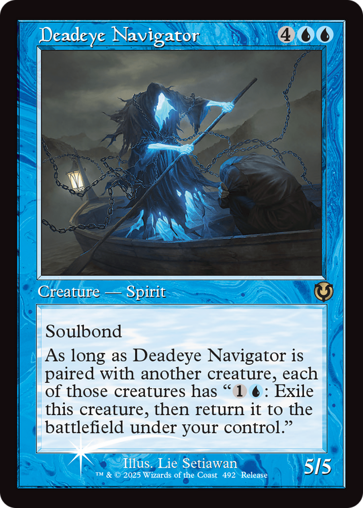 Deadeye Navigator (Retro Frame) [Innistrad Remastered Promos] | Dumpster Cat Games