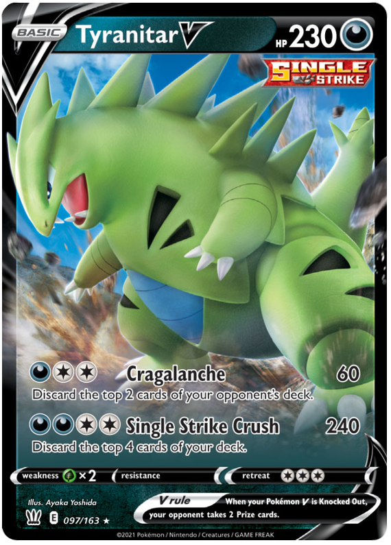 Tyranitar V (097/163) [Sword & Shield: Battle Styles] | Dumpster Cat Games