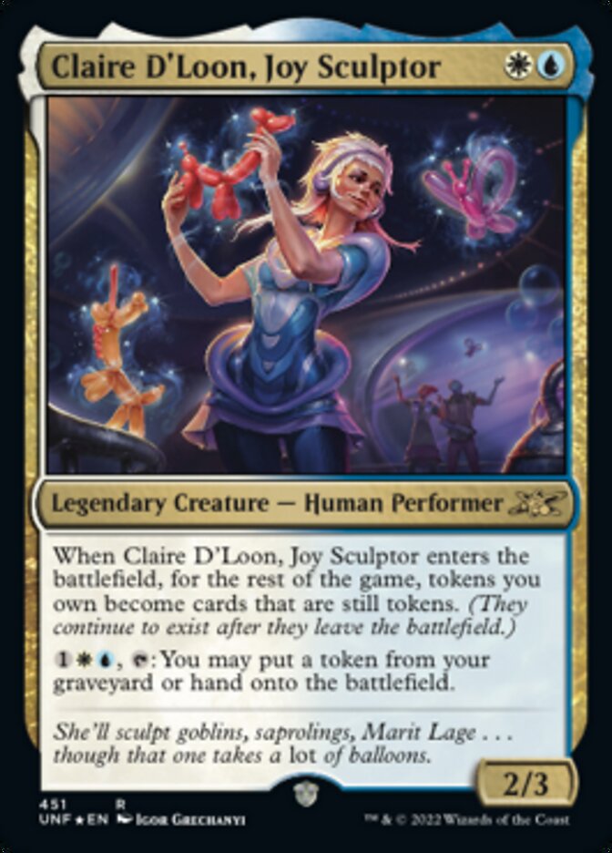 Claire D'Loon, Joy Sculptor (Galaxy Foil) [Unfinity] | Dumpster Cat Games