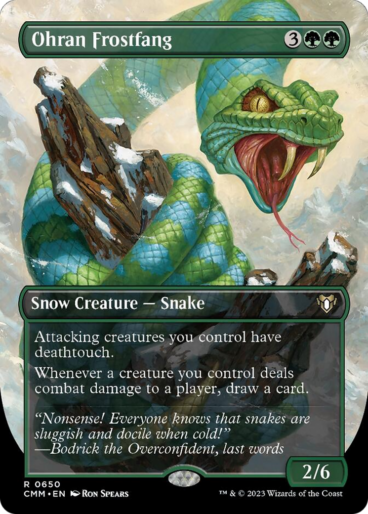 Ohran Frostfang (Borderless Alternate Art) [Commander Masters] | Dumpster Cat Games