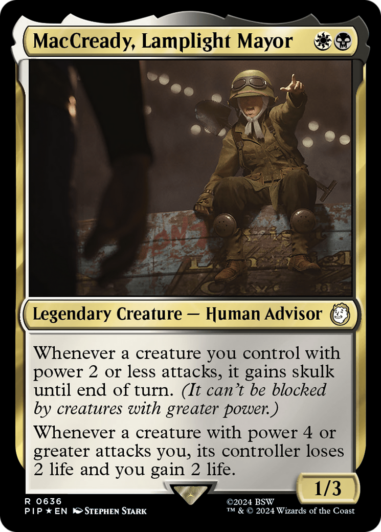MacCready, Lamplight Mayor (Surge Foil) [Fallout] | Dumpster Cat Games