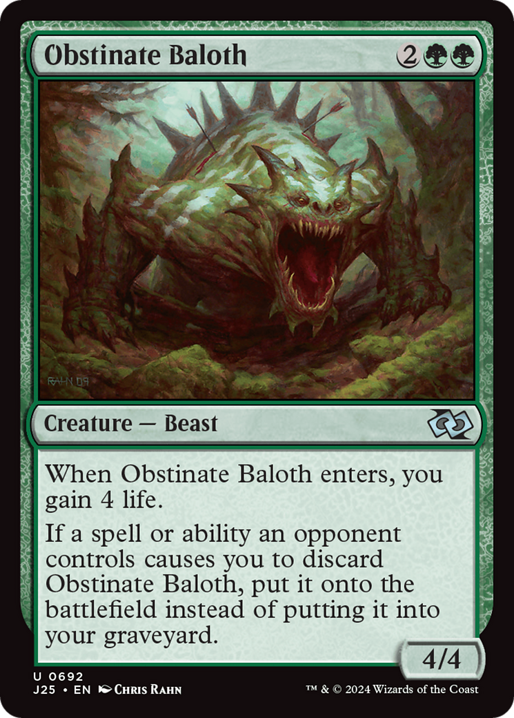 Obstinate Baloth [Foundations Jumpstart] | Dumpster Cat Games