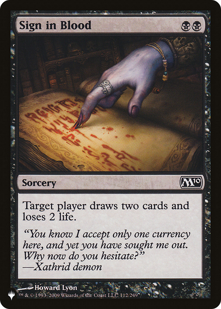 Sign in Blood (M10) [The List] | Dumpster Cat Games
