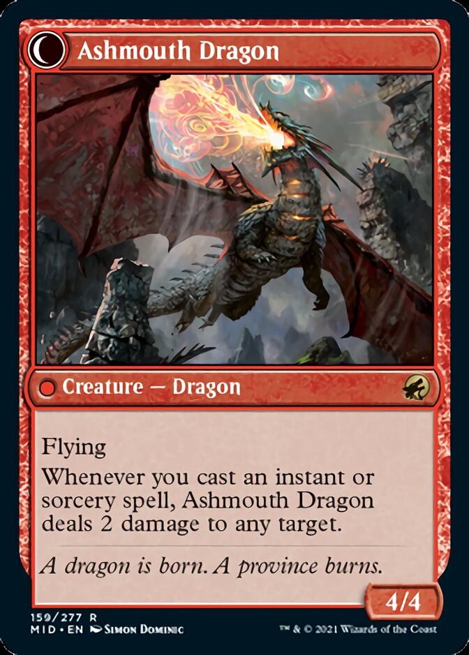 Smoldering Egg // Ashmouth Dragon [Innistrad: Midnight Hunt] | Dumpster Cat Games
