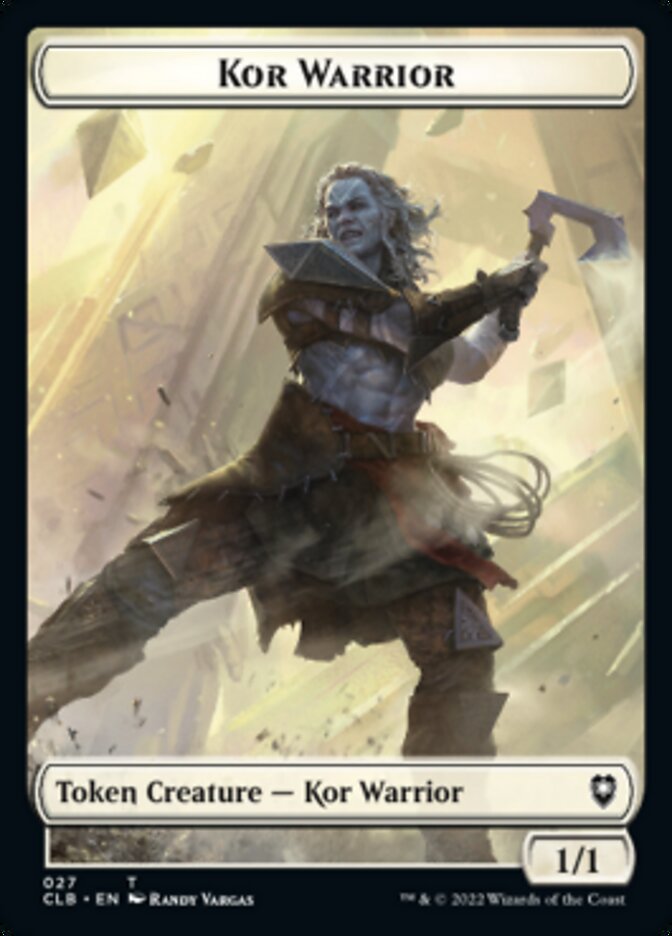 Kor Warrior // Treasure Double-Sided Token [Commander Legends: Battle for Baldur's Gate Tokens] | Dumpster Cat Games