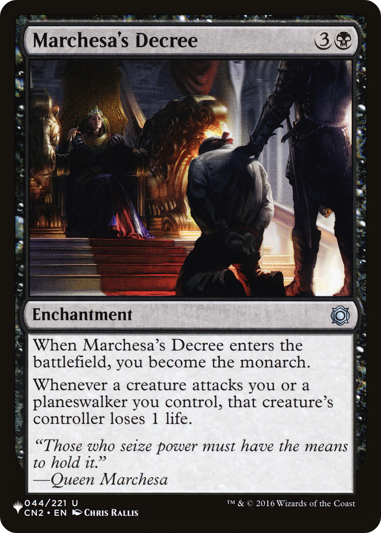 Marchesa's Decree [The List] | Dumpster Cat Games