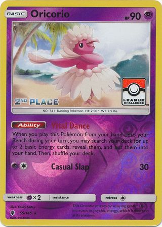 Oricorio (55/145) (League Promo 2nd Place) [Sun & Moon: Guardians Rising] | Dumpster Cat Games