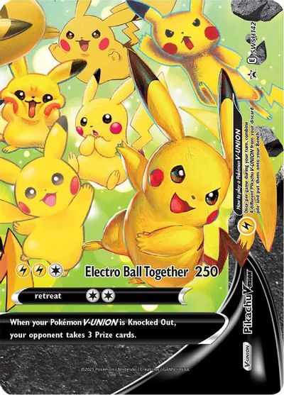 Pikachu V-UNION (SWSH142) (Celebrations) [Sword & Shield: Black Star Promos] | Dumpster Cat Games
