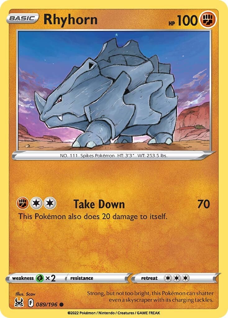 Rhyhorn (089/196) [Sword & Shield: Lost Origin] | Dumpster Cat Games