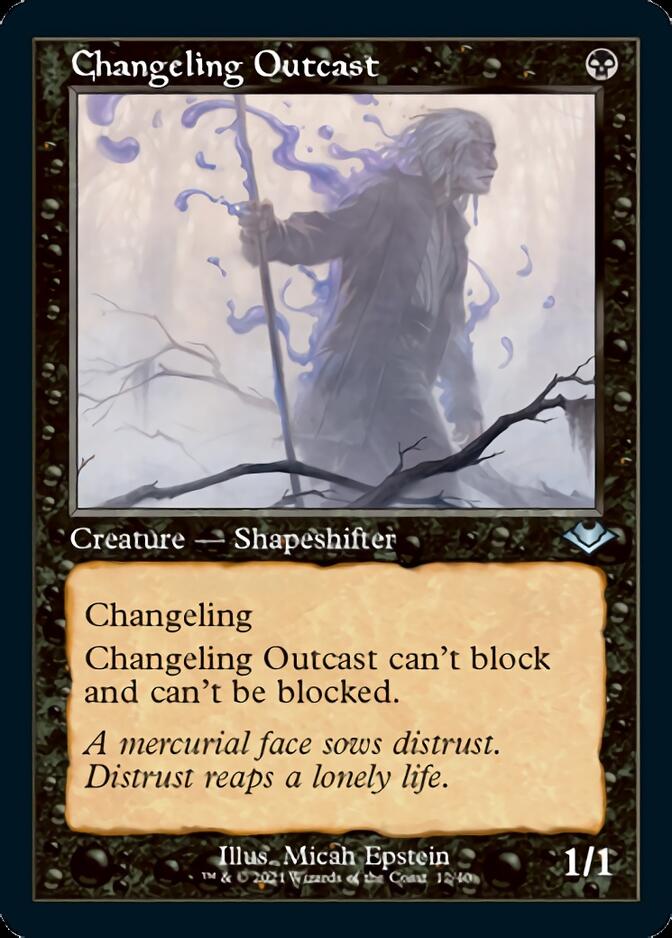 Changeling Outcast (Retro Foil Etched) [Modern Horizons] | Dumpster Cat Games