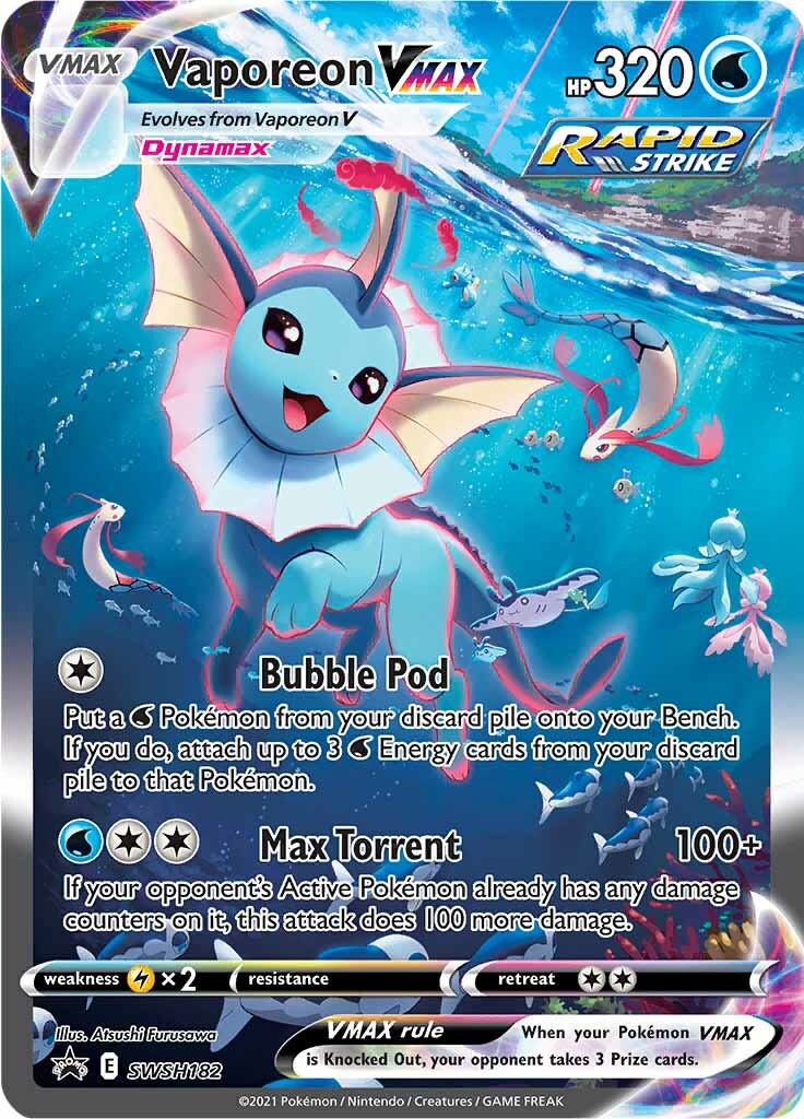 Vaporeon VMAX (SWSH182) [Sword & Shield: Black Star Promos] | Dumpster Cat Games