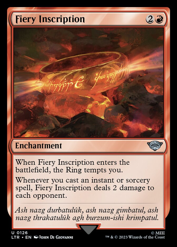 Fiery Inscription [The Lord of the Rings: Tales of Middle-Earth] | Dumpster Cat Games