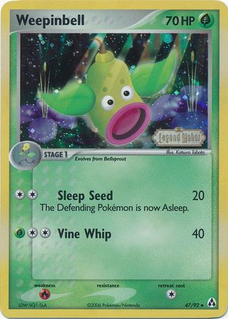Weepinbell (47/92) (Stamped) [EX: Legend Maker] | Dumpster Cat Games