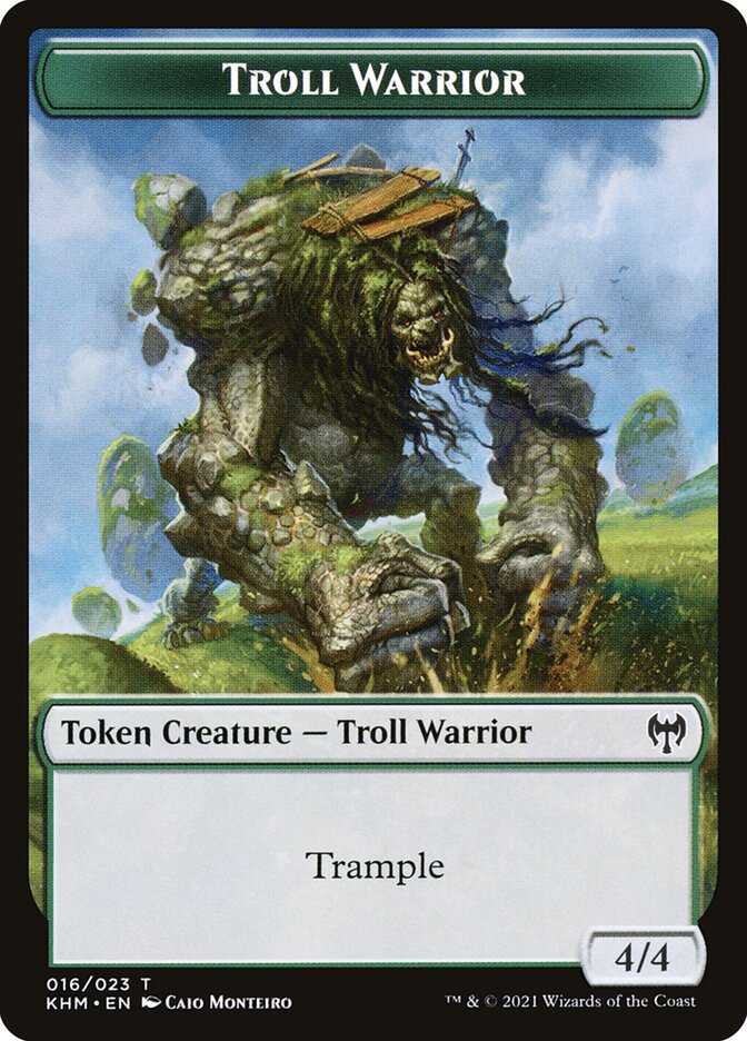 Treasure // Troll Warrior Double-Sided Token [Kaldheim Tokens] | Dumpster Cat Games
