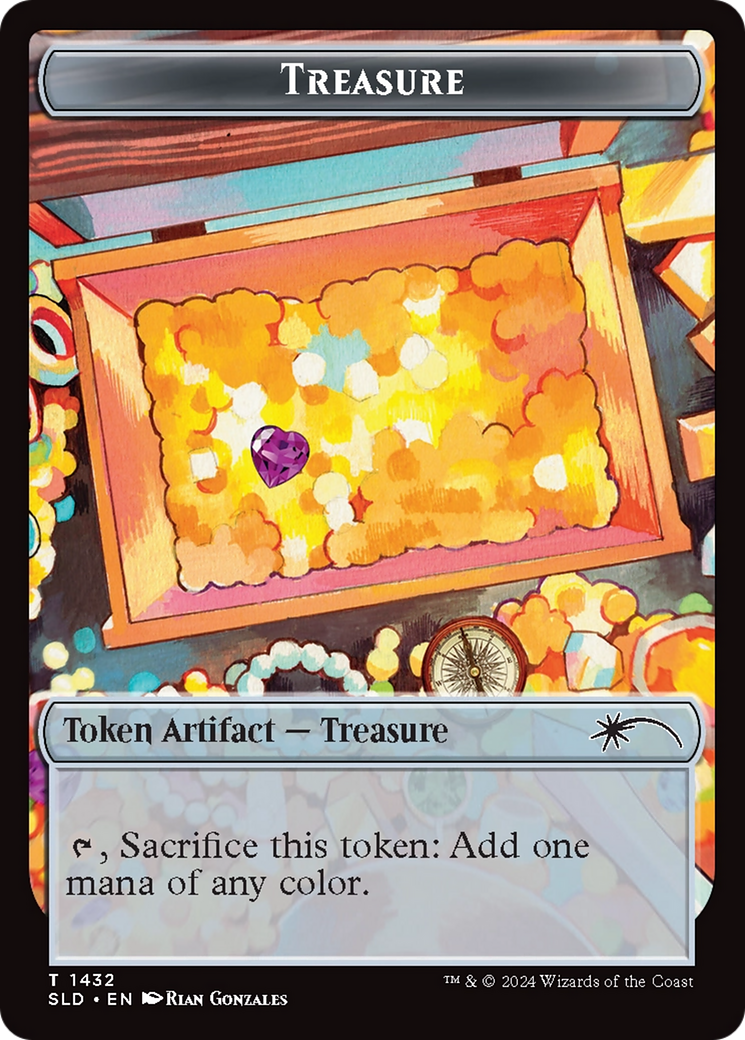 Treasure Token (1432) (Rainbow Foil) [Secret Lair Drop Series] | Dumpster Cat Games