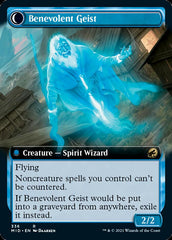 Malevolent Hermit // Benevolent Geist (Extended Art) [Innistrad: Midnight Hunt] | Dumpster Cat Games