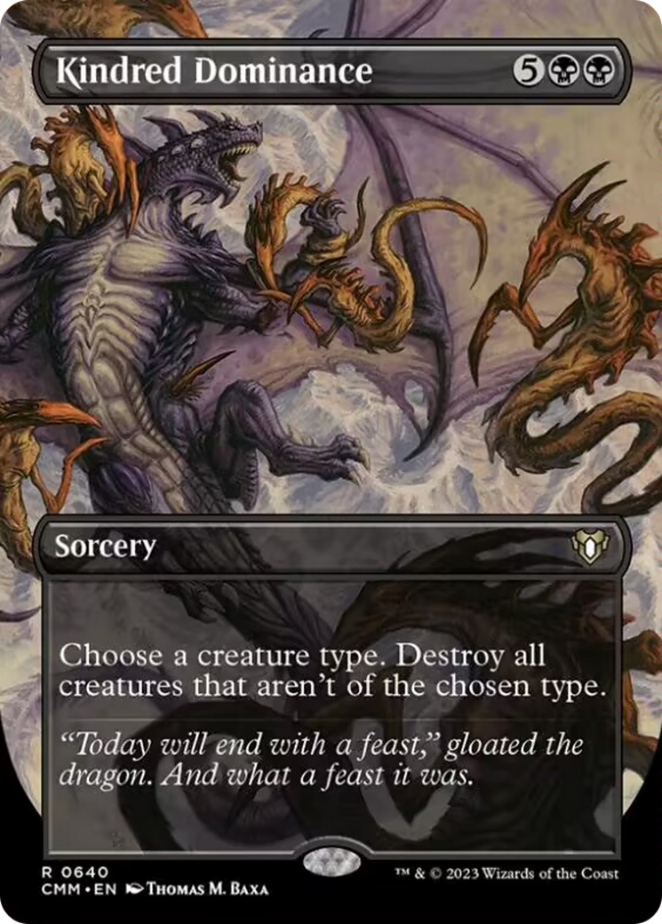 Kindred Dominance (Borderless Alternate Art) [Commander Masters] | Dumpster Cat Games
