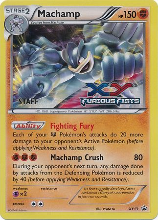 Machamp (XY13) (Staff) [XY: Black Star Promos] | Dumpster Cat Games