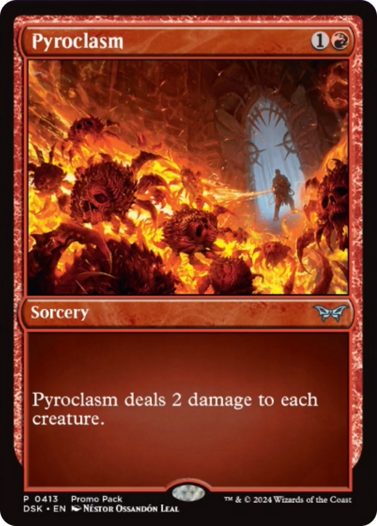 Pyroclasm (Promo Pack) [Duskmourn: House of Horror Promos] | Dumpster Cat Games