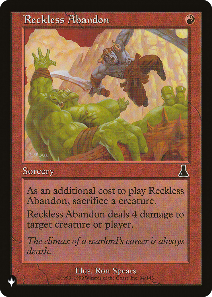 Reckless Abandon [The List] | Dumpster Cat Games