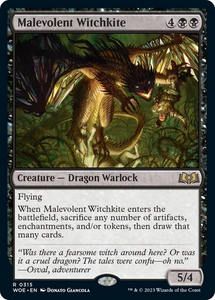 Malevolent Witchkite [Wilds of Eldraine] | Dumpster Cat Games