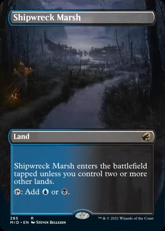 Shipwreck Marsh (Borderless Alternate Art) [Innistrad: Midnight Hunt] | Dumpster Cat Games