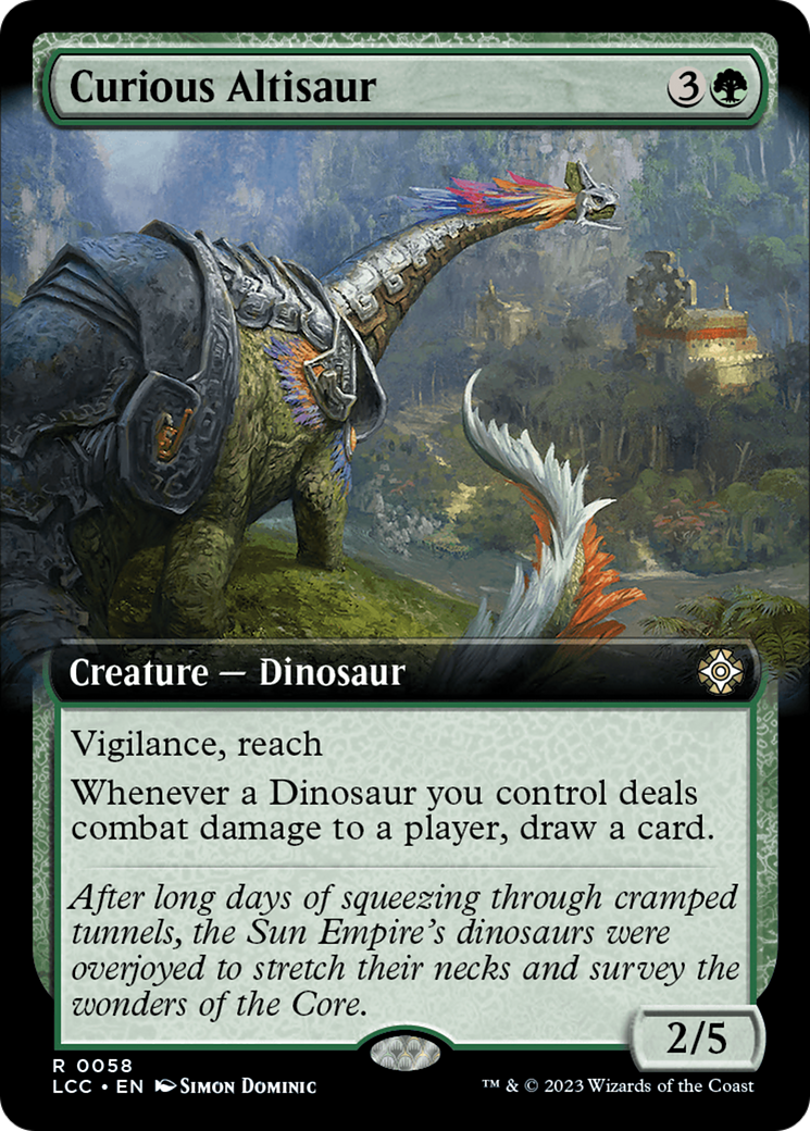 Curious Altisaur (Extended Art) [The Lost Caverns of Ixalan Commander] | Dumpster Cat Games