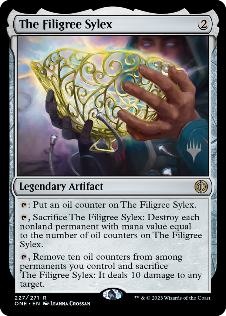 The Filigree Sylex (Promo Pack) [Phyrexia: All Will Be One Promos] | Dumpster Cat Games