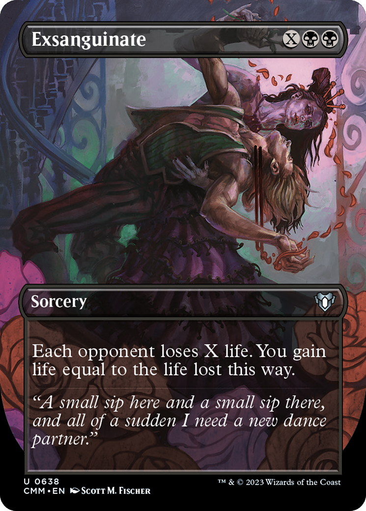 Exsanguinate (Borderless Alternate Art) [Commander Masters] | Dumpster Cat Games