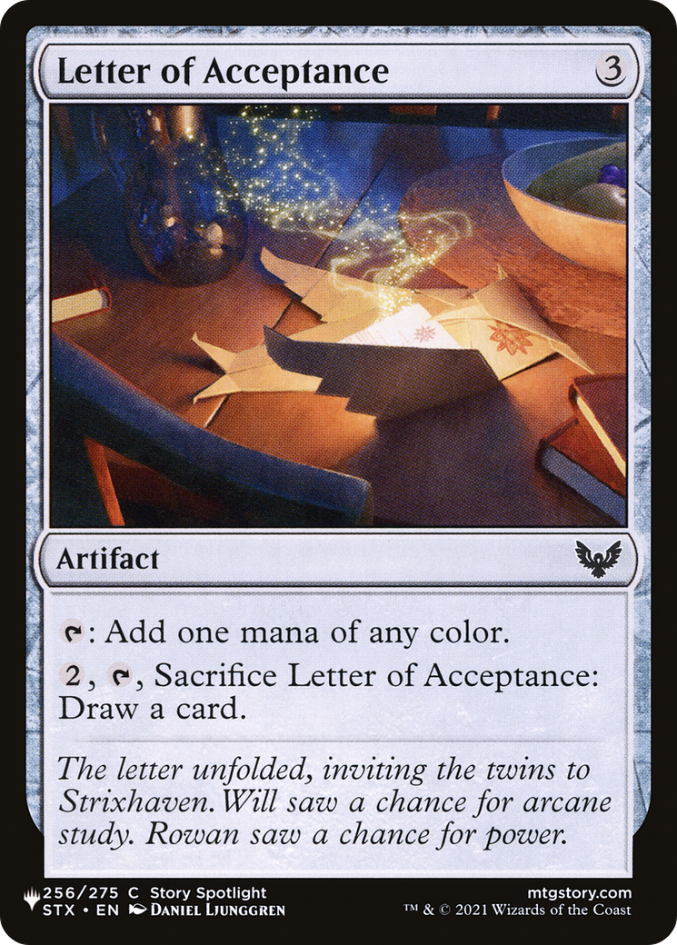 Letter of Acceptance [The List] | Dumpster Cat Games