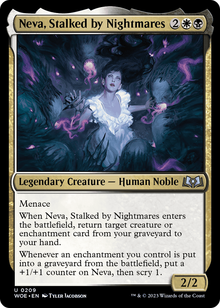 Neva, Stalked by Nightmares [Wilds of Eldraine] | Dumpster Cat Games
