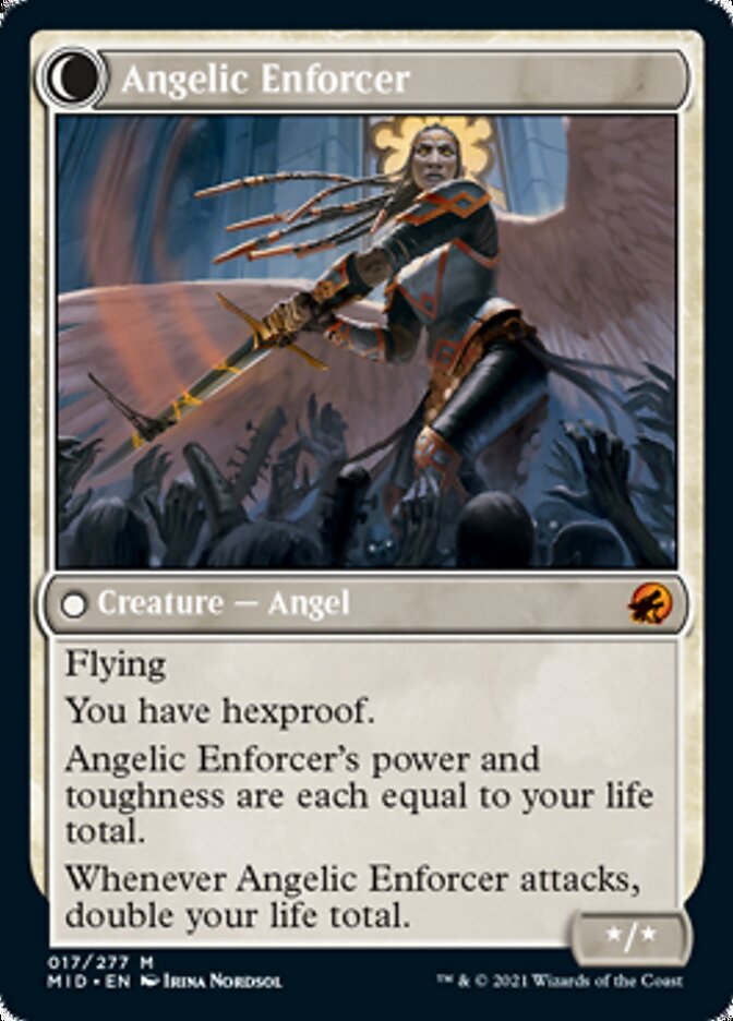 Enduring Angel // Angelic Enforcer [Innistrad: Midnight Hunt] | Dumpster Cat Games