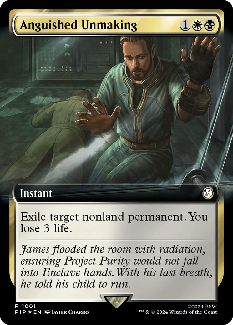 Anguished Unmaking (Extended Art) (Surge Foil) [Fallout] | Dumpster Cat Games