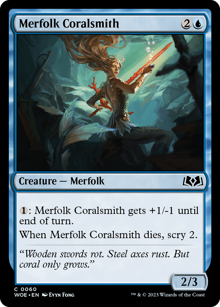 Merfolk Coralsmith [Wilds of Eldraine] | Dumpster Cat Games