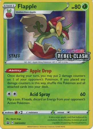 Flapple (SWSH022) (Staff Prerelease Promo) [Sword & Shield: Black Star Promos] | Dumpster Cat Games