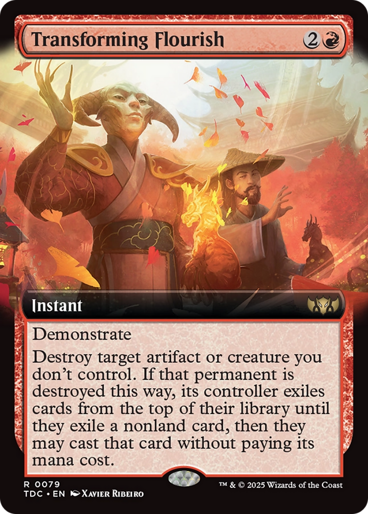 Transforming Flourish (Extended Art) [Tarkir: Dragonstorm Commander] | Dumpster Cat Games