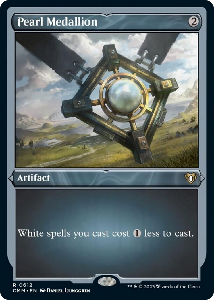 Pearl Medallion (Foil Etched) [Commander Masters] | Dumpster Cat Games