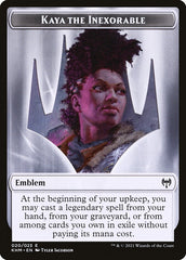 Human Warrior // Kaya, the Inexorable Emblem Double-Sided Token [Kaldheim Tokens] | Dumpster Cat Games