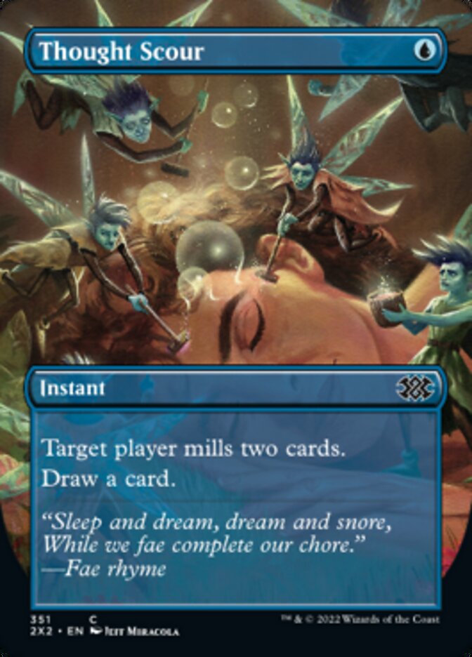 Thought Scour (Borderless Alternate Art) [Double Masters 2022] | Dumpster Cat Games