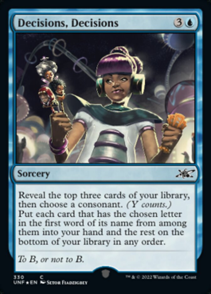 Decisions, Decisions (Galaxy Foil) [Unfinity] | Dumpster Cat Games