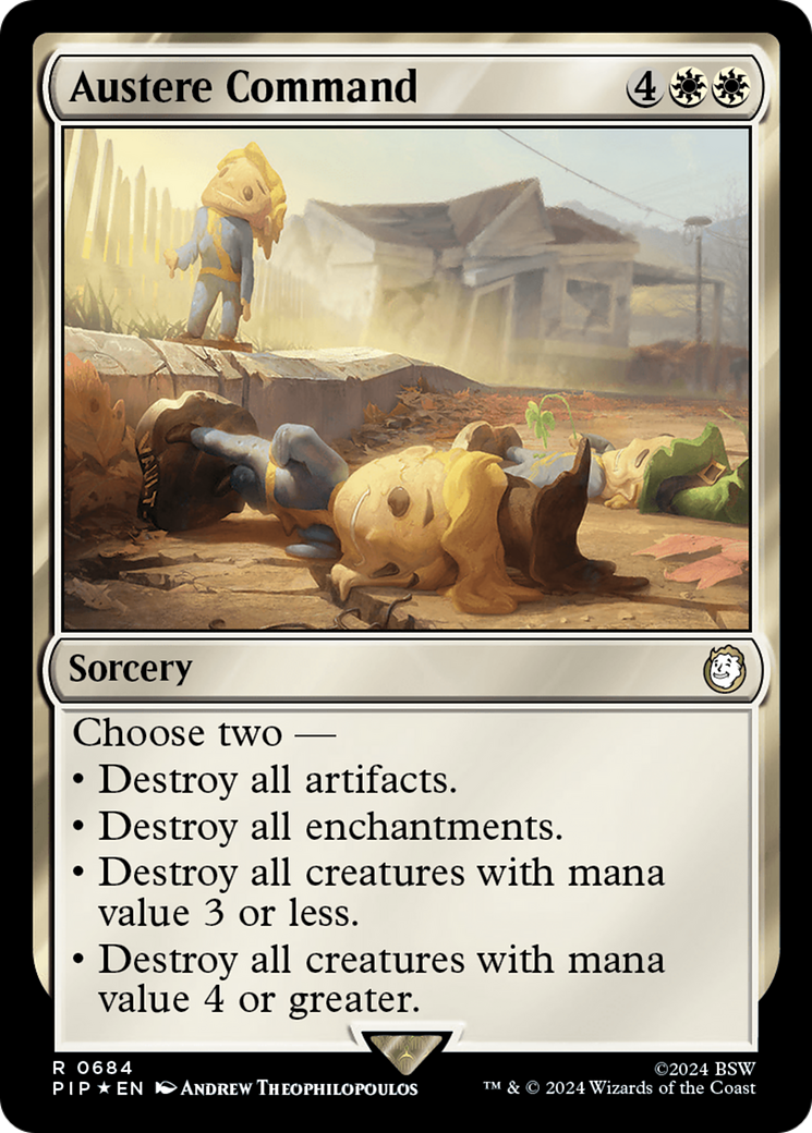 Austere Command (Surge Foil) [Fallout] | Dumpster Cat Games