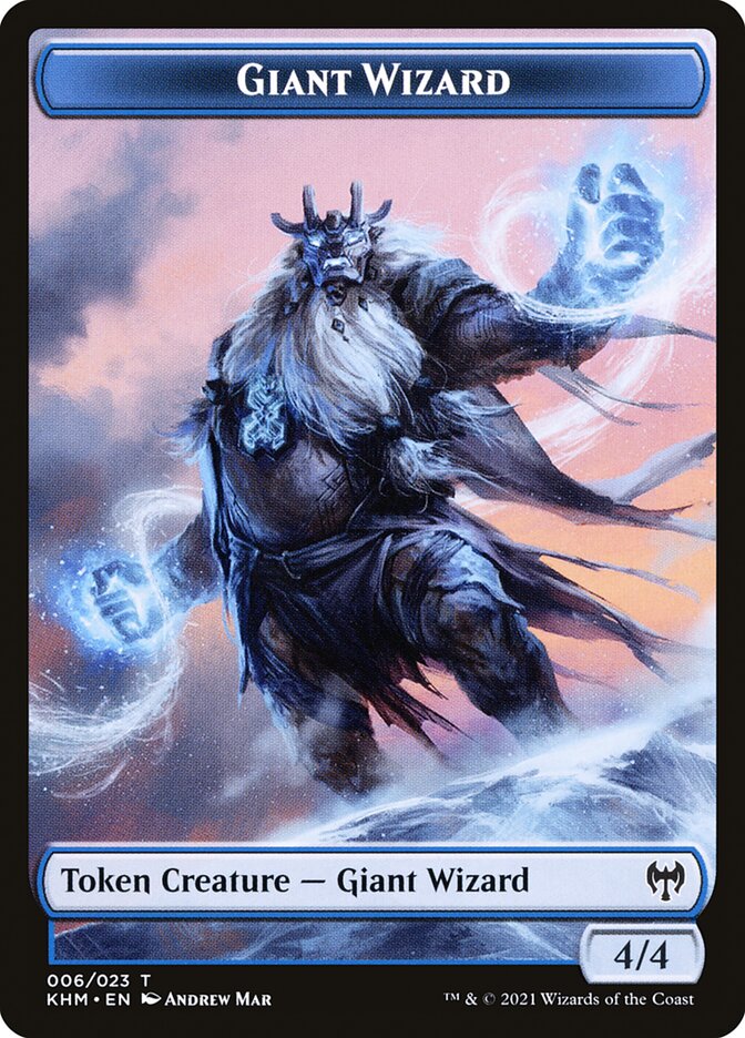 Elf Warrior // Giant Wizard Double-Sided Token [Kaldheim Tokens] | Dumpster Cat Games