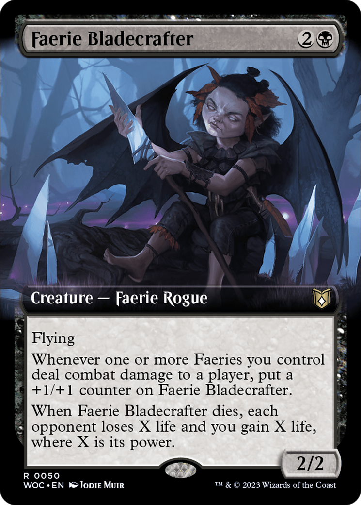Faerie Bladecrafter (Extended Art) [Wilds of Eldraine Commander] | Dumpster Cat Games