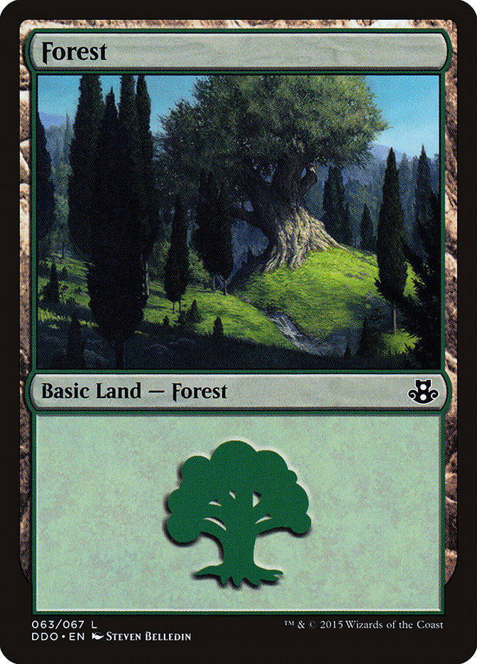 Forest (63) [Duel Decks: Elspeth vs. Kiora] | Dumpster Cat Games