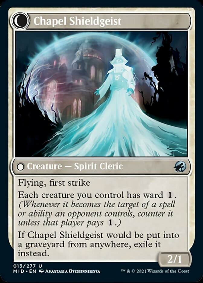 Chaplain of Alms // Chapel Shieldgeist [Innistrad: Midnight Hunt] | Dumpster Cat Games