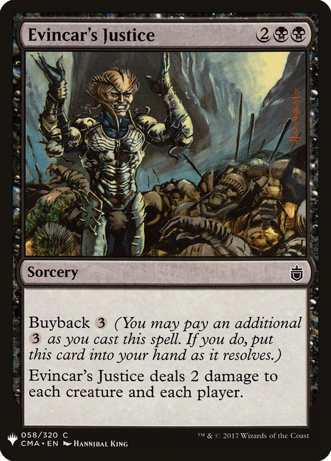 Evincar's Justice [Mystery Booster] | Dumpster Cat Games