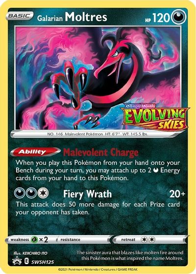 Galarian Moltres (SWSH125) (Prerelease Promo) [Sword & Shield: Black Star Promos] | Dumpster Cat Games